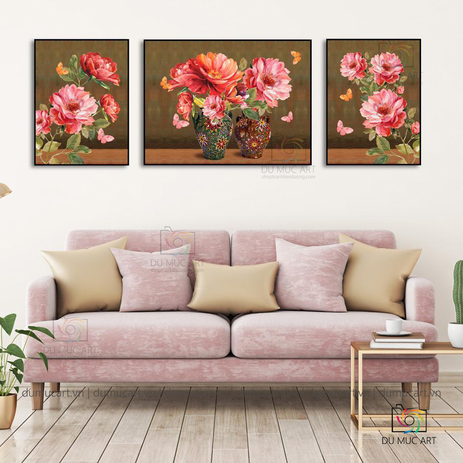 Tranh decor: Hoa đỏ