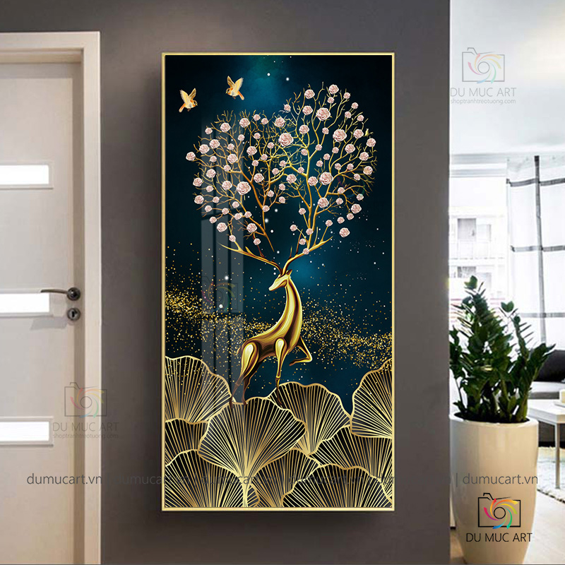 Tranh decor: Hươu sừng hoa