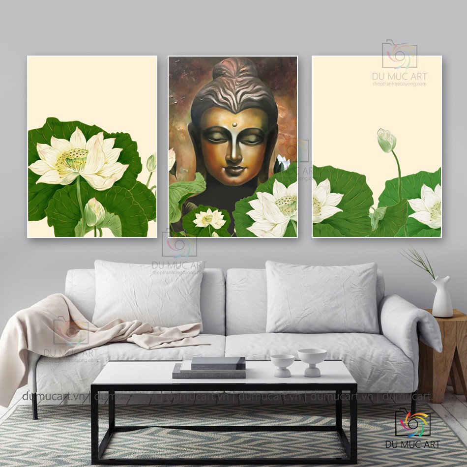 Tranh decor: Phật trong sen