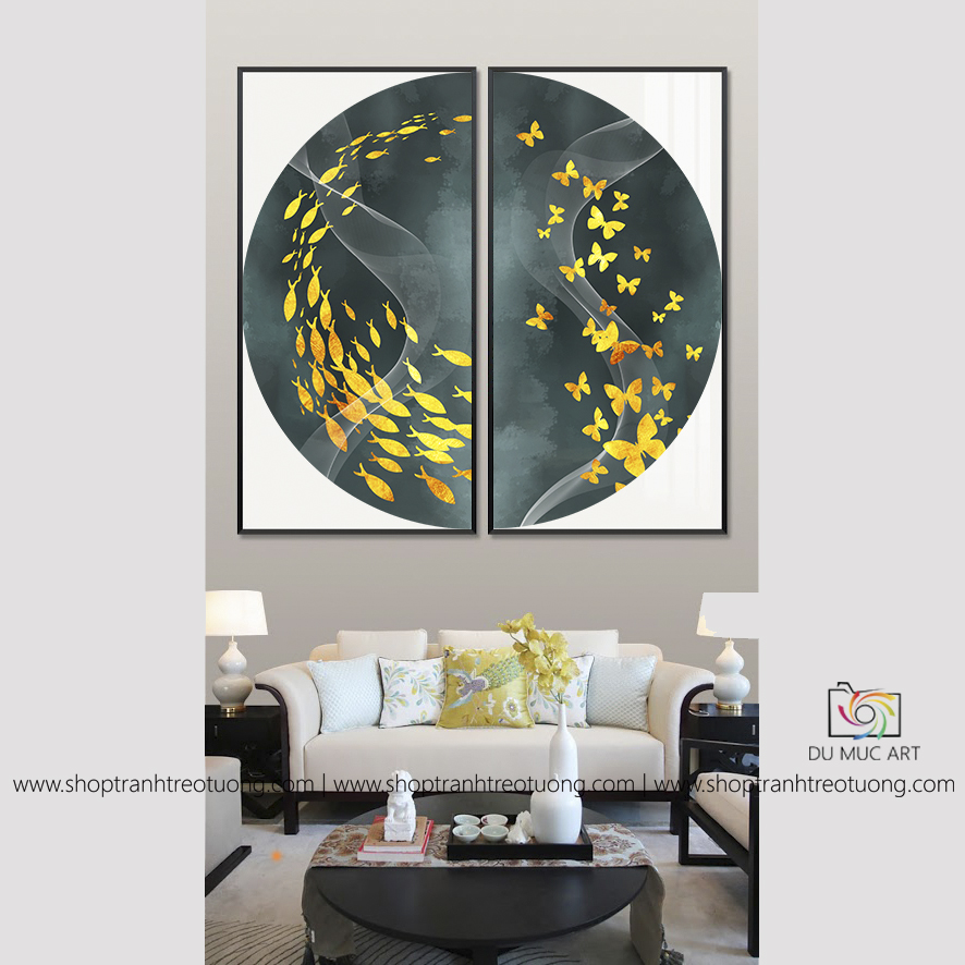 Tranh decor: Cá tiên sắc màu