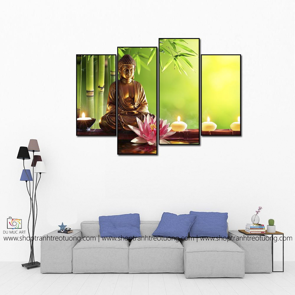 Tranh decor: Đức phật và sen