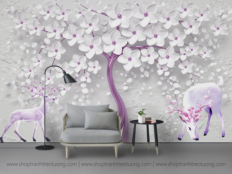 Tranh dán tường: Hươu nai